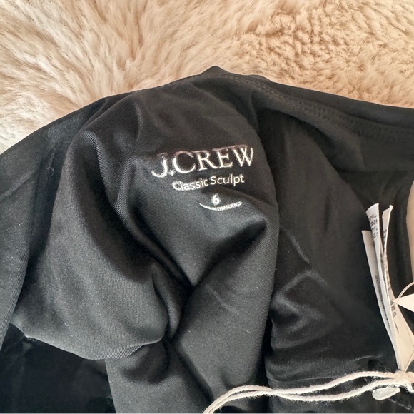 J Crew Black Lana One Piece in Classic Sculpt V Neck Spaghetti Strap Women Sz 6 - Picture 9 of 11